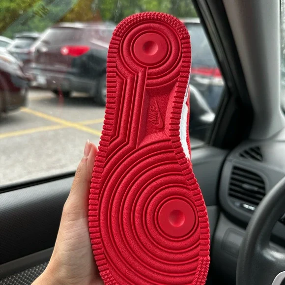 Nike Air Force 1 Red and White Sneakers - Picture 5 of 7